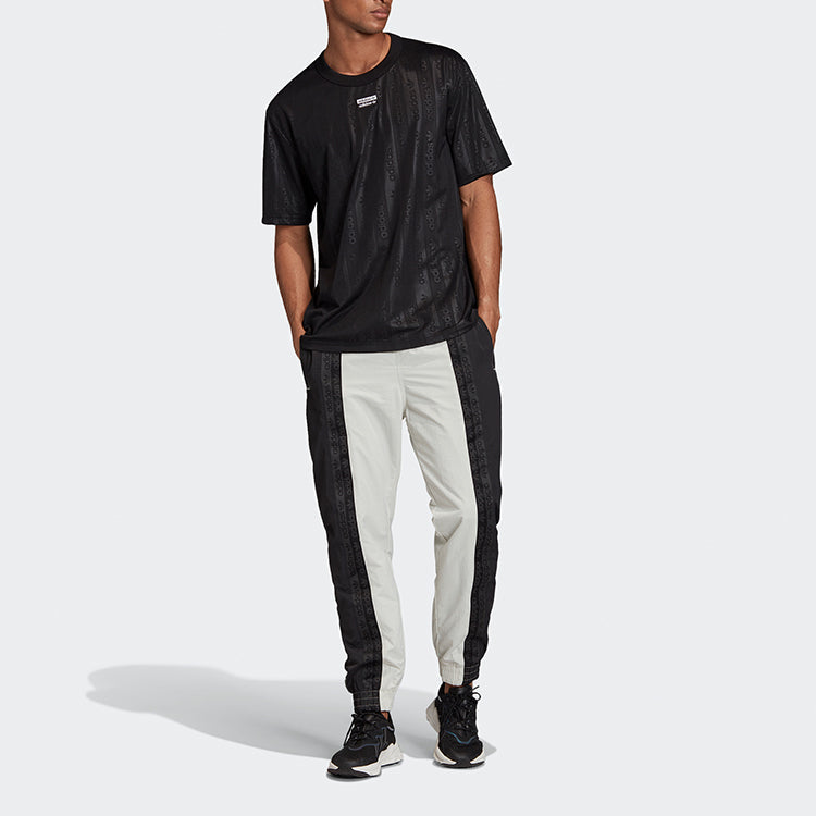 adidas originals D TP Colorblock Woven Casual Bundle Feet Sports Long Pants Black Gray Colorblock FM2282