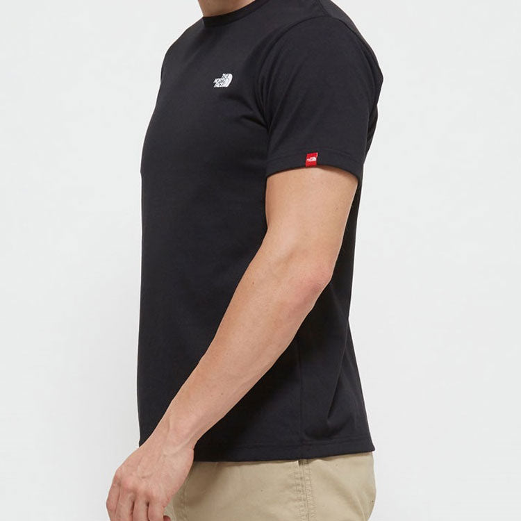 Men's THE NORTH FACE National Flag Printing logo Short Sleeve Black NT32053-K