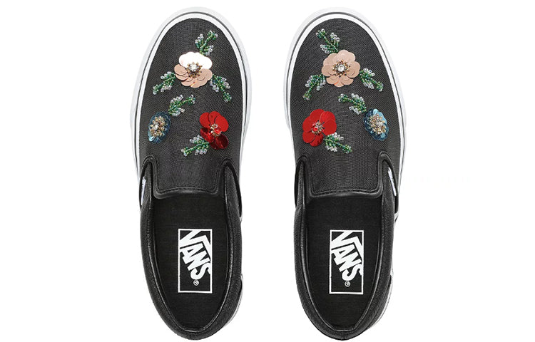 Vans Floral Sequins Slip-On Shoes Black VN0A38F7VM6