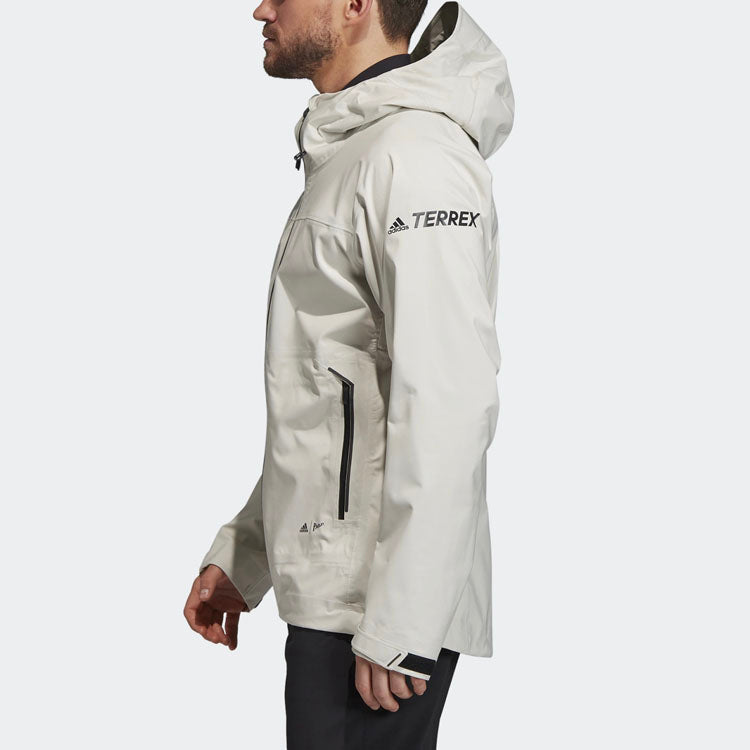 adidas Terrex Dsv Parley Sports waterproof Windproof Hooded Jacket White FL2008