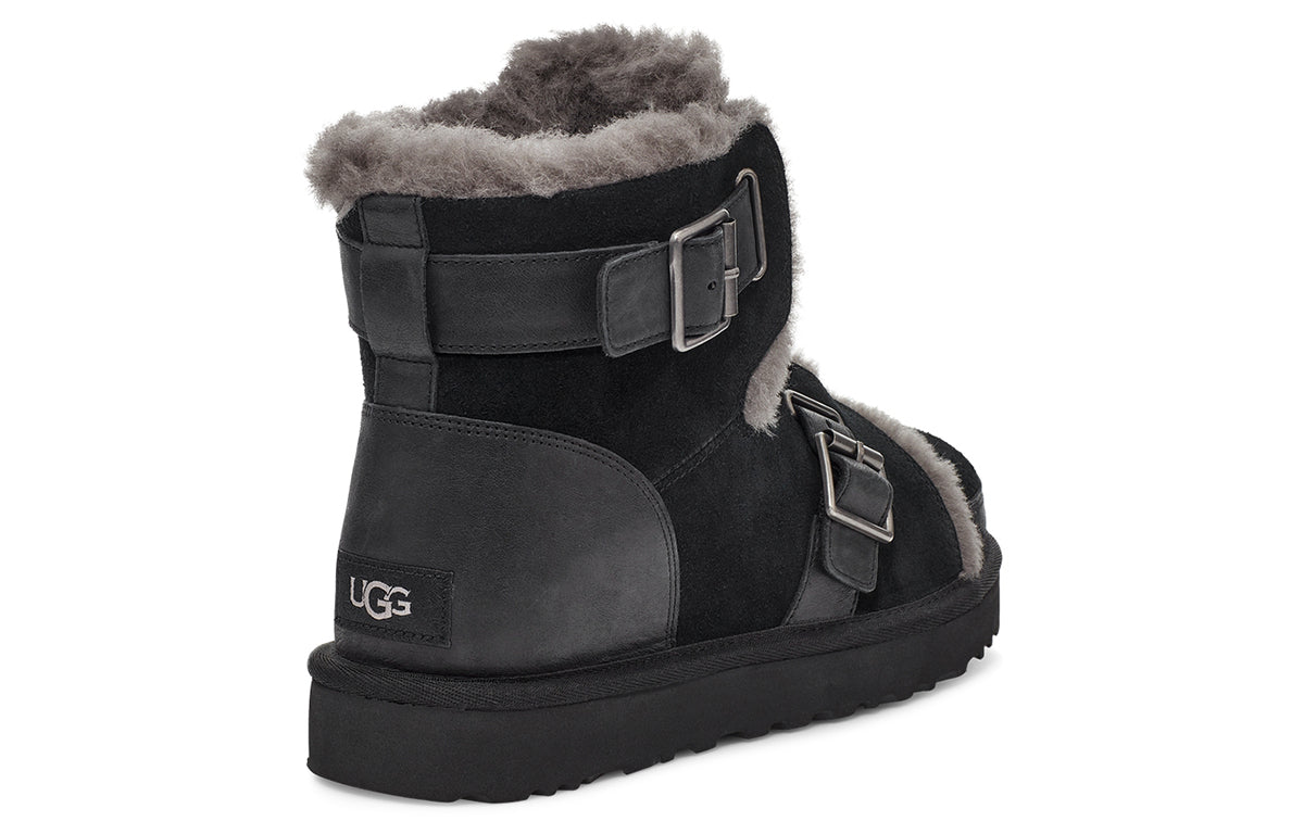 (WMNS) UGG Dune Mini Buckle Boot Fleece Lined Black 1119431-BLK