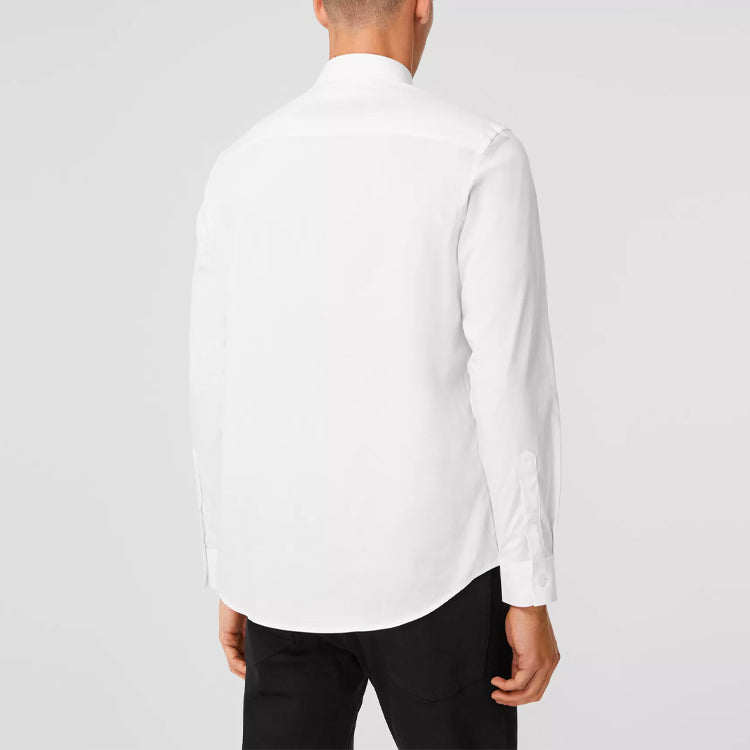 Burberry Pattern Elastic Shirt Male White 80367631