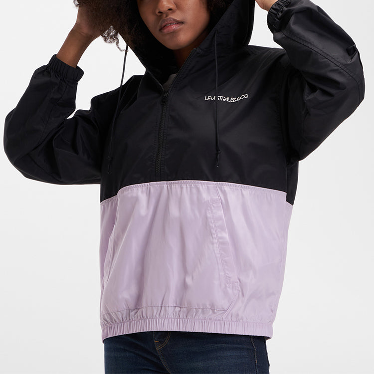 Levis Zipper Cardigan Colorblock Hooded Jacket Black 23920-0000