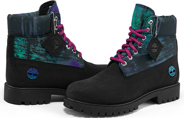 Timberland Heritage NL Sky 6 Inch Waterproof Boots 'Black Nubuck with Print' A2M69001