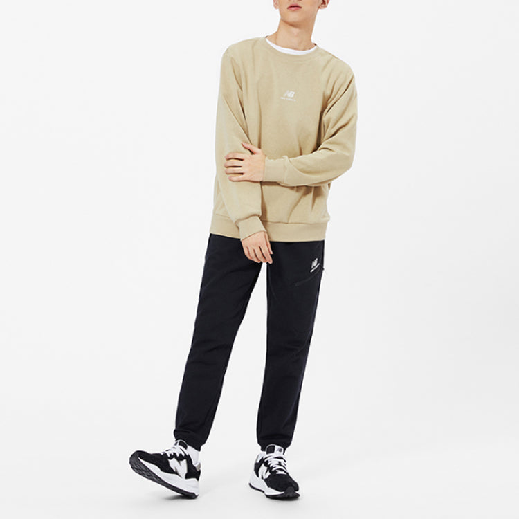 New Balance Logo Printing Round Neck Long Sleeve Khaki AMT13343-HNA