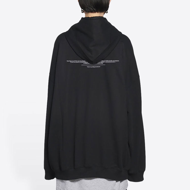 Men's Balenciaga FW21 Boxy Loose hooded Long Sleeves Black 651799TJV910107