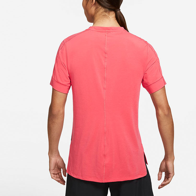 Nike Yoga Dri-FIT Sports Quick Dry Short Sleeve Red Light red BV4035-646