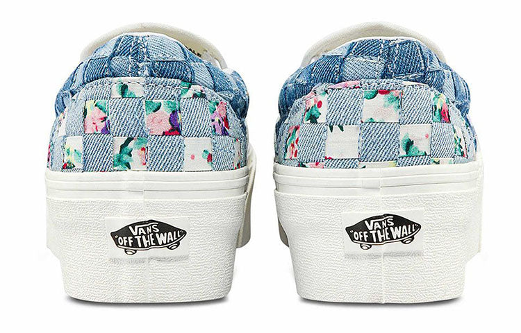 (WMNS) Vans Classic Slip-On Stackform Low-Top Sneakers Denim-Blue 'Blue White' VN0A7Q5RB12