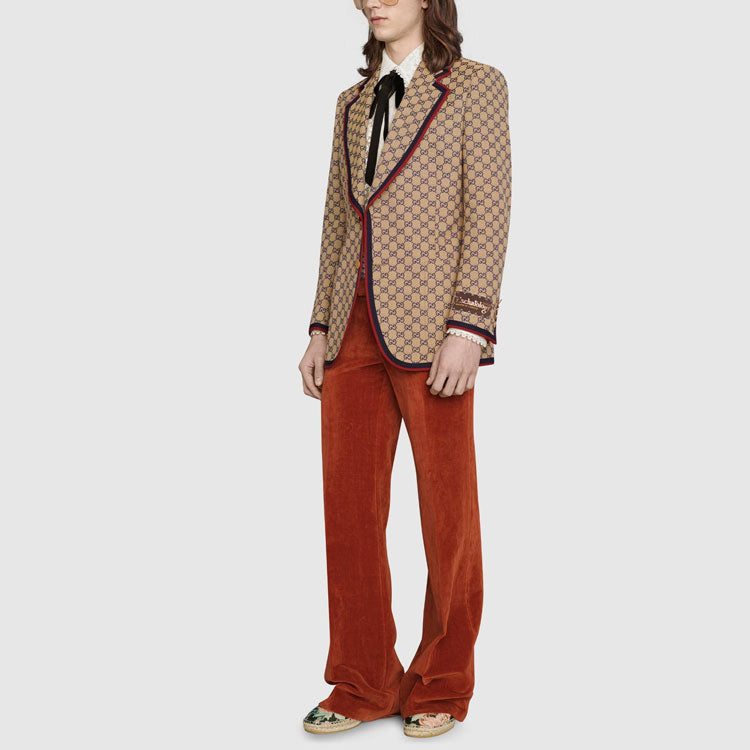 Gucci Canvas single breasted Jacket Khaki 654922-ZKU09-9078