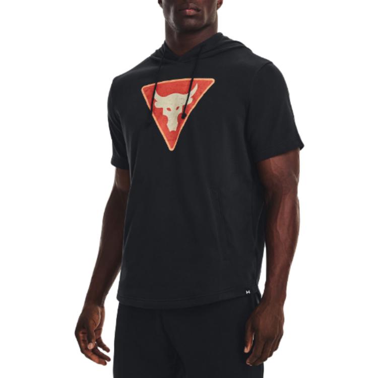 Under Armour Project Rock Terry Short Sleeve Hoodie 'Black' 1378019-001
