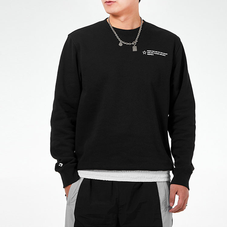 Converse Mixing Round-neck Sweater Men Black 10019975-A03