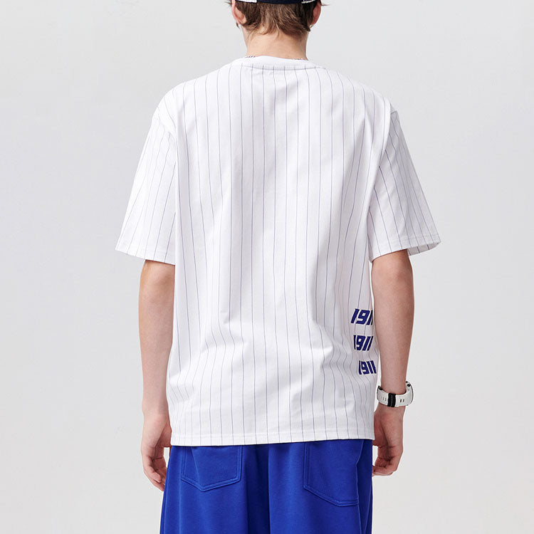 FILA FUSION Stripe Logo Loose Short Sleeve White T11M122108F-BU