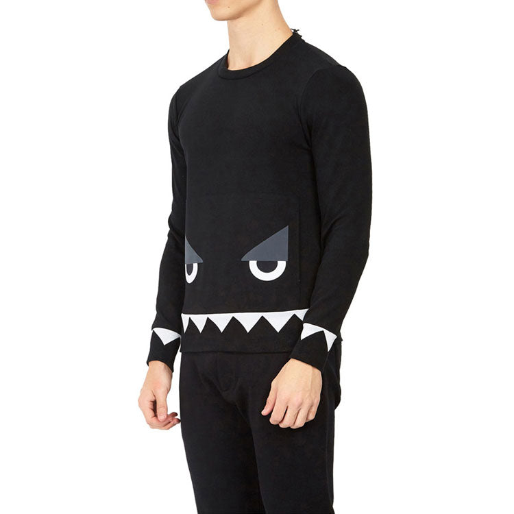Men's FENDI Pattern Printing Long Sleeves Black FAF522A535F0GME