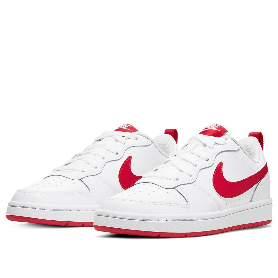 (GS) Nike Court Borough Low 2 'White University Red' BQ5448-103