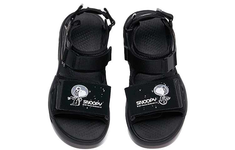 ANTA x Snoopy BaDao Sandals 'Black' 912126963-1