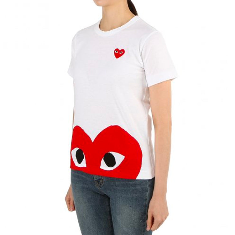 (WMNS) COMME des GARCONS PLAY Half Heart Logo Tee 'White Red' AZ-T033-051-1