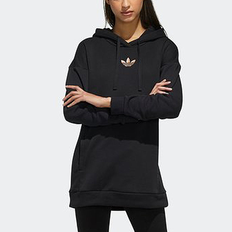 (WMNS) adidas originals Trefoil Hoodie 'Black' GH7776