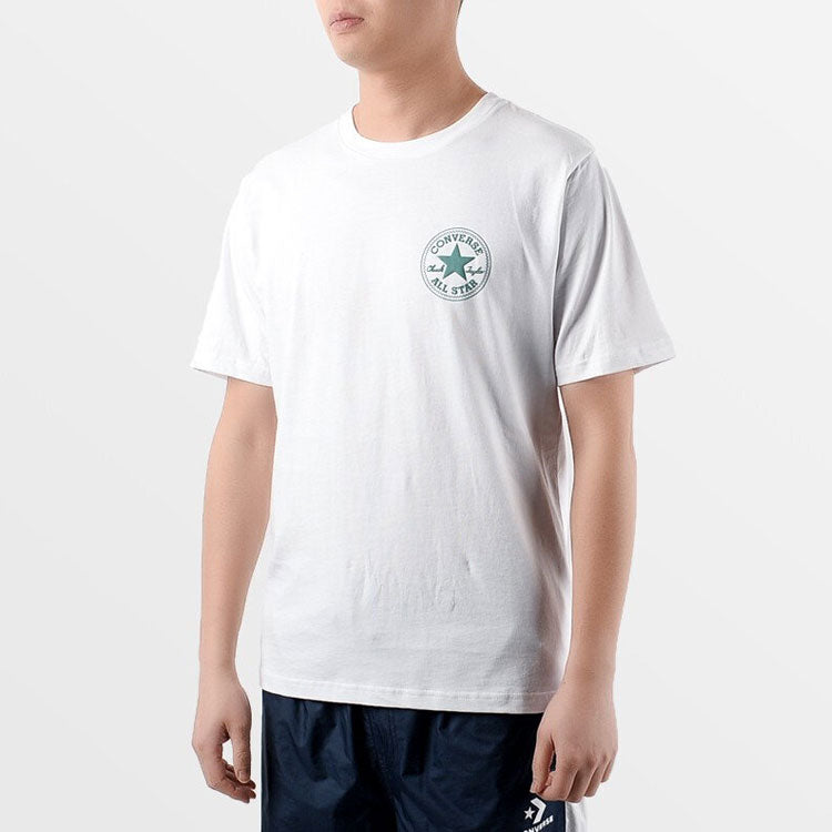 Men's Converse All Star Logo Printing Round Neck Sports Short Sleeve White 10021631-A02