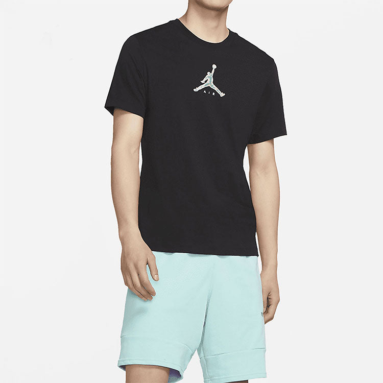 Air Jordan 23 Swoosh Sports Causual Ventilate Letter Printing Round Collar Male Black CZ8379-010