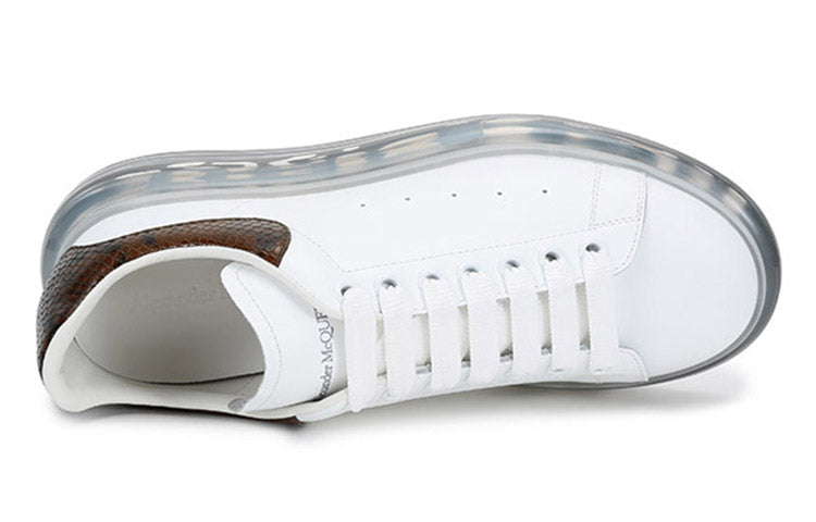 Alexander McQueen Oversized Transparent Sole Sneaker 'White Brown Crocodile' 645872WHZ4P9311