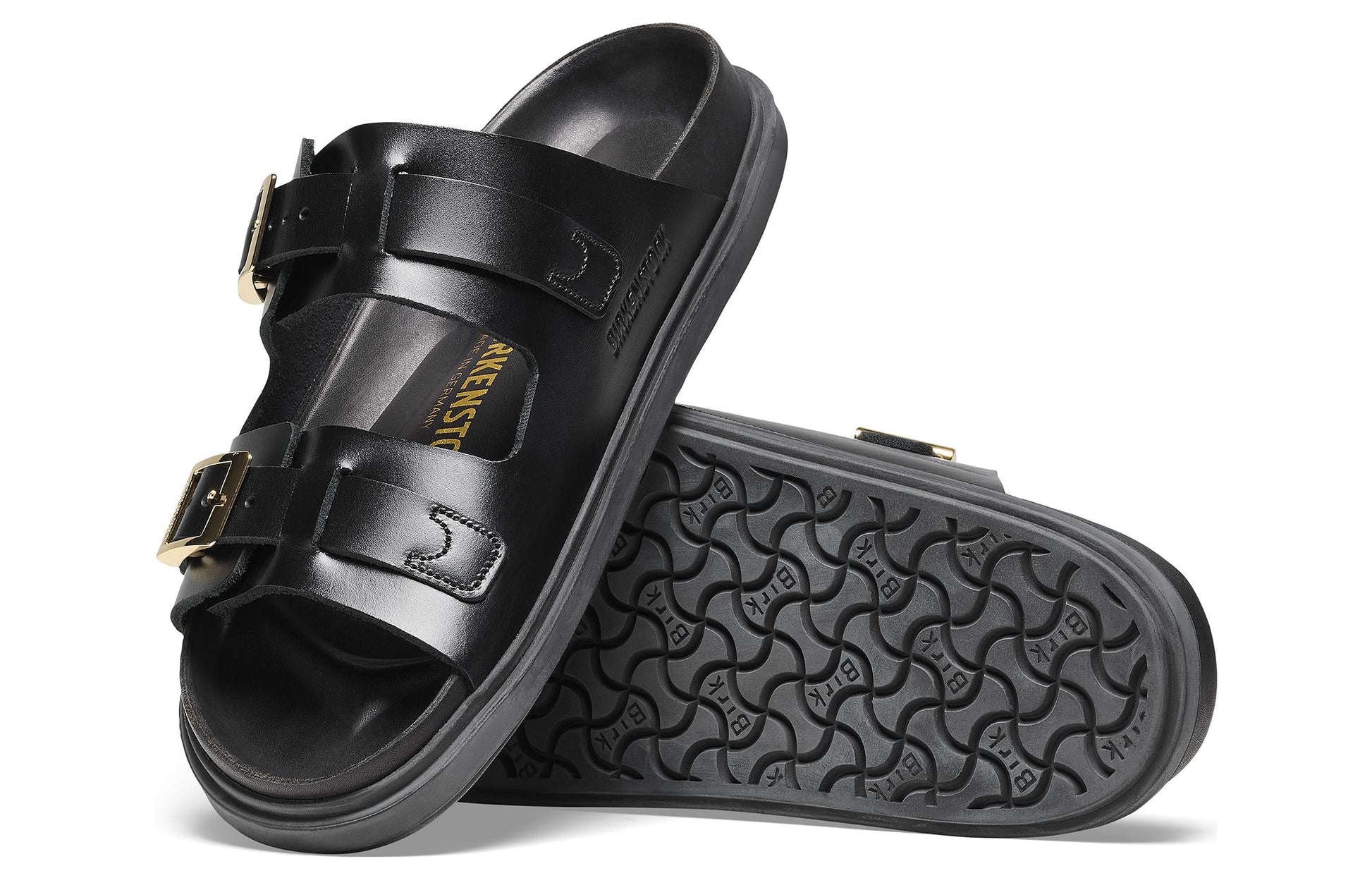 Birkenstock St Barths Natural Leather Narrow Fit 'Black' 1025245