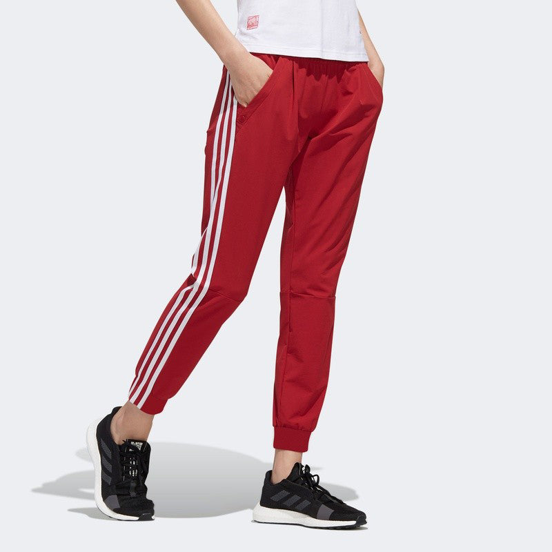 (WMNS) adidas Knit Sweatpants Asia Sizing 'Red' EH3847