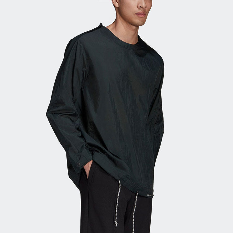 Men's Y-3 Casual Solid Color Round Neck Long Sleeves Black T-Shirt GK4809