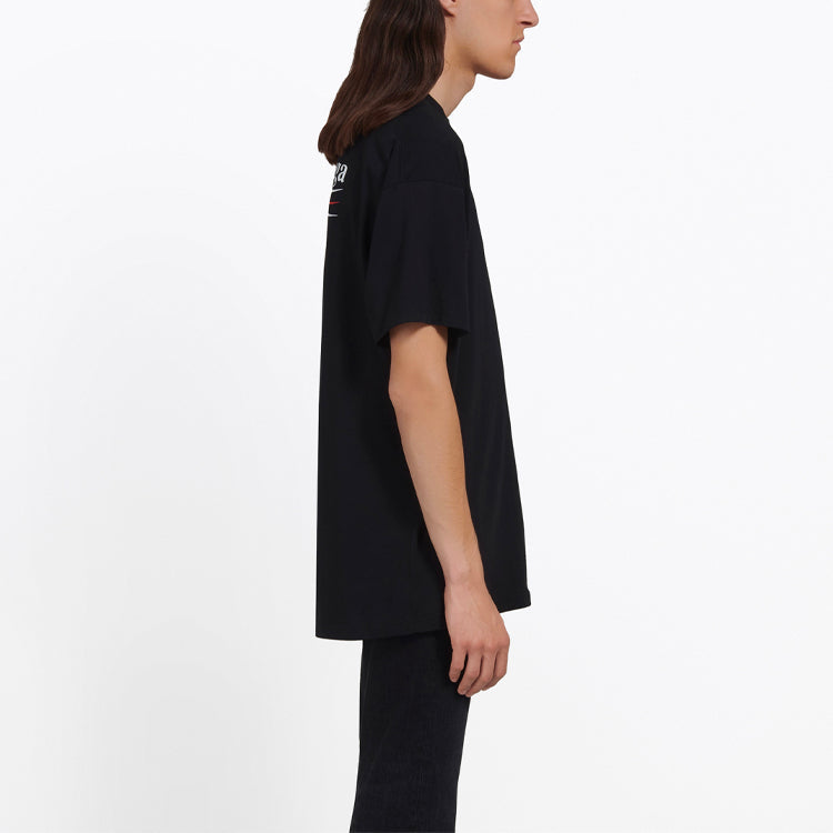 Balenciaga Logo Loose Fit Short Sleeve Unisex Black 556150TAV441000