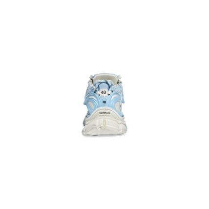 (WMNS) Balenciaga Runner Sneakers 'White Baby Blue Mesh and Nylon' 677402W3RB29744