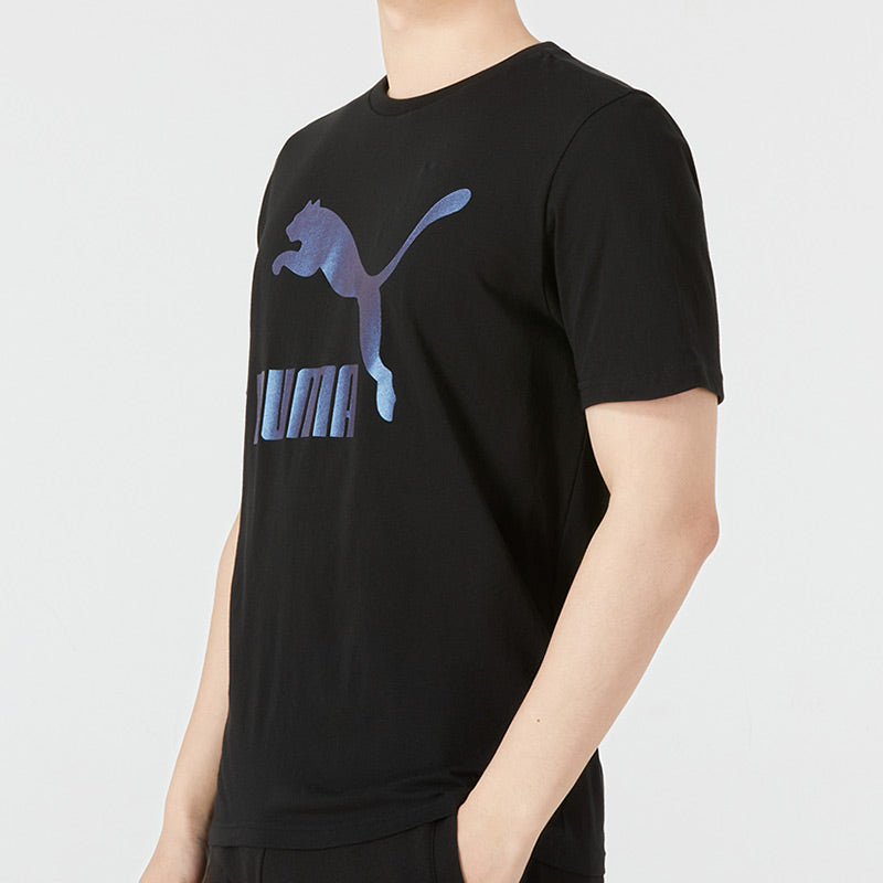 PUMA Classics Logo Metallic Tee 'Black' 536345-51