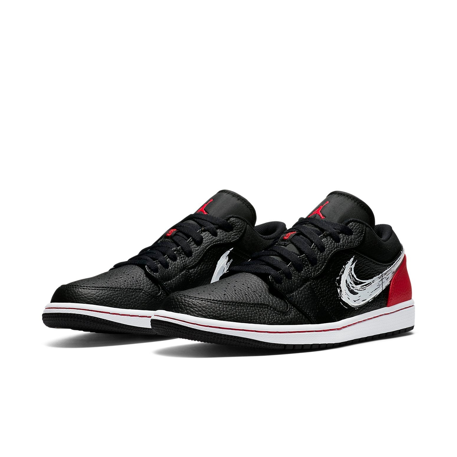 Air Jordan 1 Low 'Brushstroke Swoosh - Black Red' DA4659-001