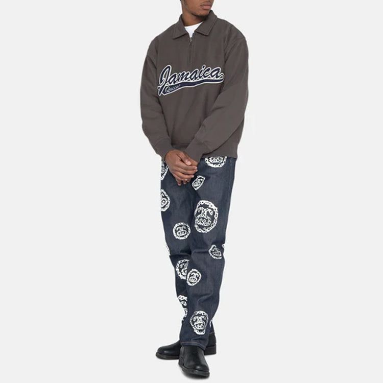 Stussy x Denim Tears Half Zip Fleece 'Charcoal' 318045