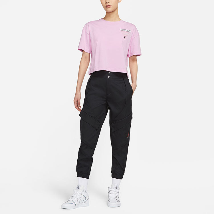 (WMNS) Air Jordan Essential Casual Sports Round Neck Short Sleeve Pink T-Shirt DC2154-676