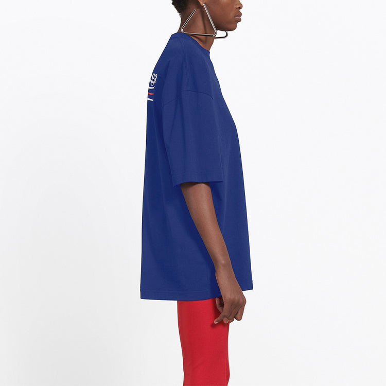 Balenciaga Political Campaign Printing Large Version Short Sleeve Royal blue 518213TAV444540