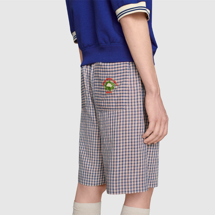 Gucci Mini Check Shorts With Gucci Cauliflower 'Blue' 659655-ZAG0G-4310