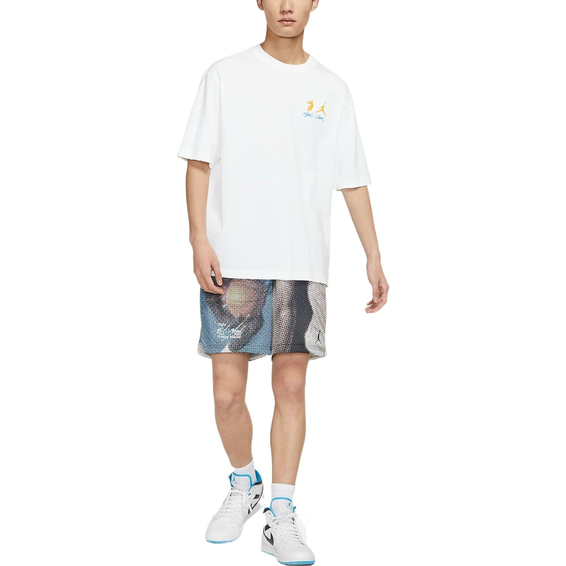 Air Jordan Flight Heritage Pattern Printing Lacing Shorts Multicolor DM1393-010