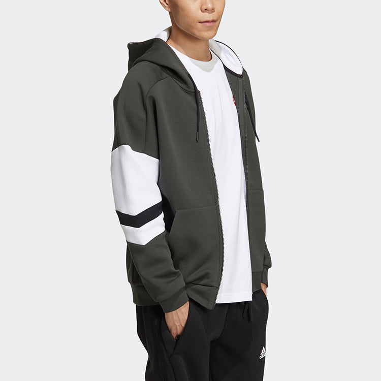 adidas Sports hooded Zipper Jacket Green GT6479