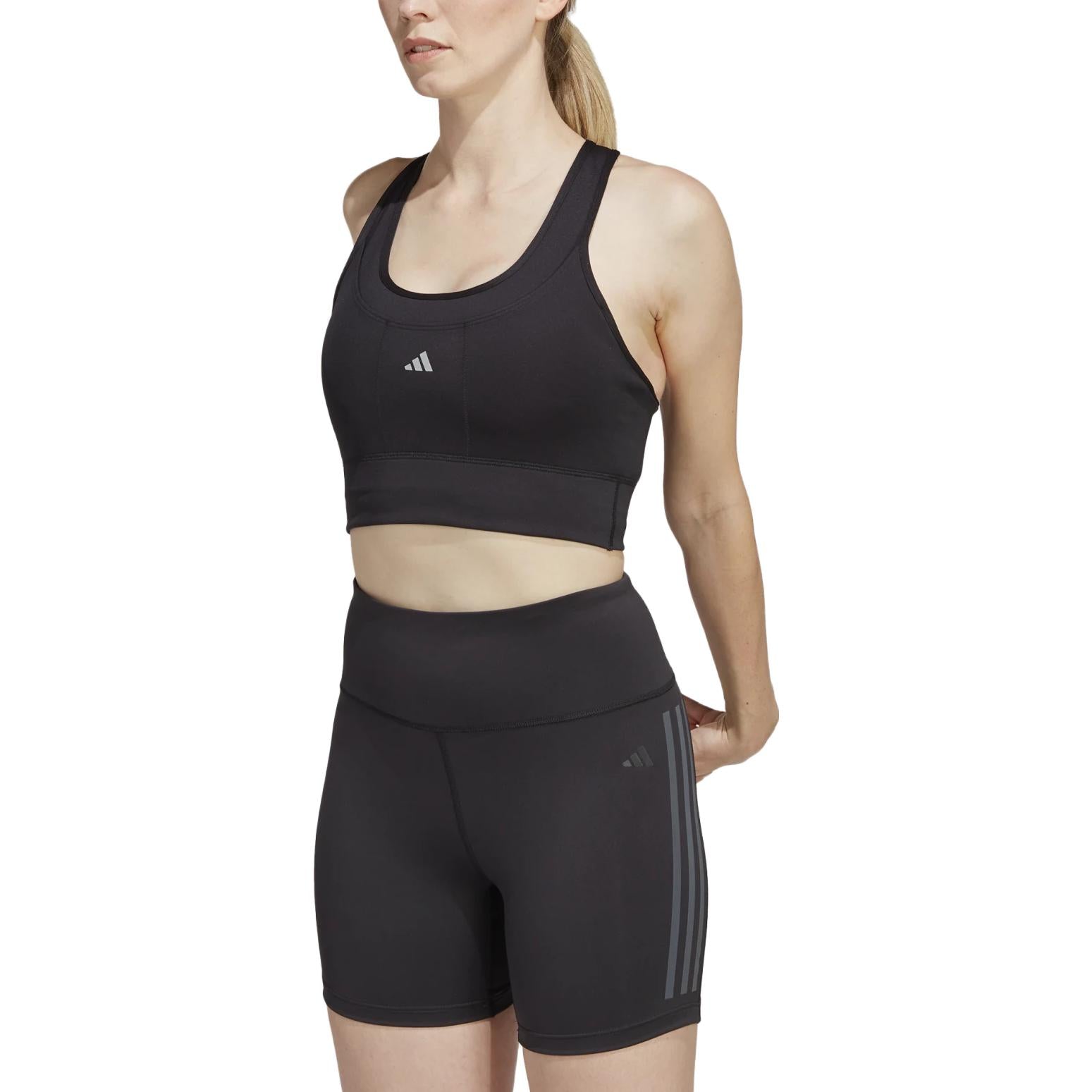 (WMNS) adidas Medium-Support Running Pocket Bra Asia Sizing 'Black' IC8003