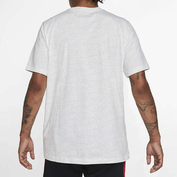 Air Jordan Alphabet Printing Round Neck Short Sleeve White CD5604-100
