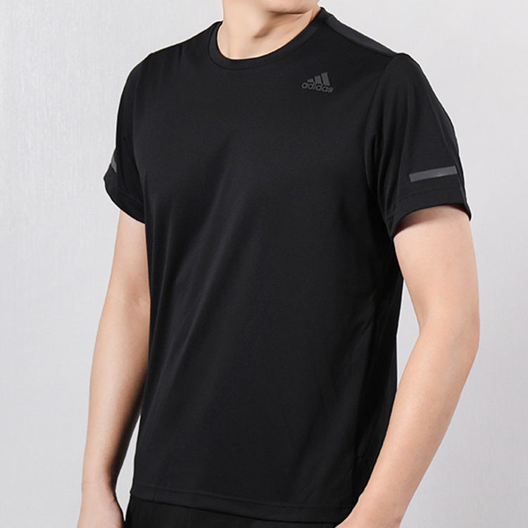 adidas Chill Tee Round Neck Short Sleeve 'Black' EI6395