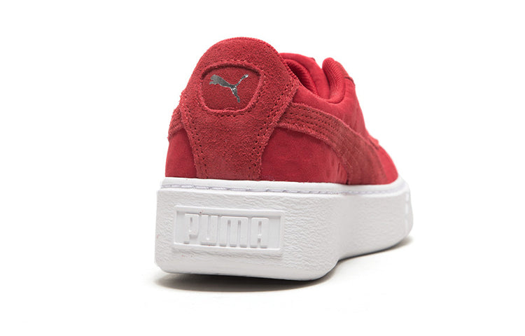(WMNS) PUMA Basket Platform DE Casual Sneakers Red/White 364102-03
