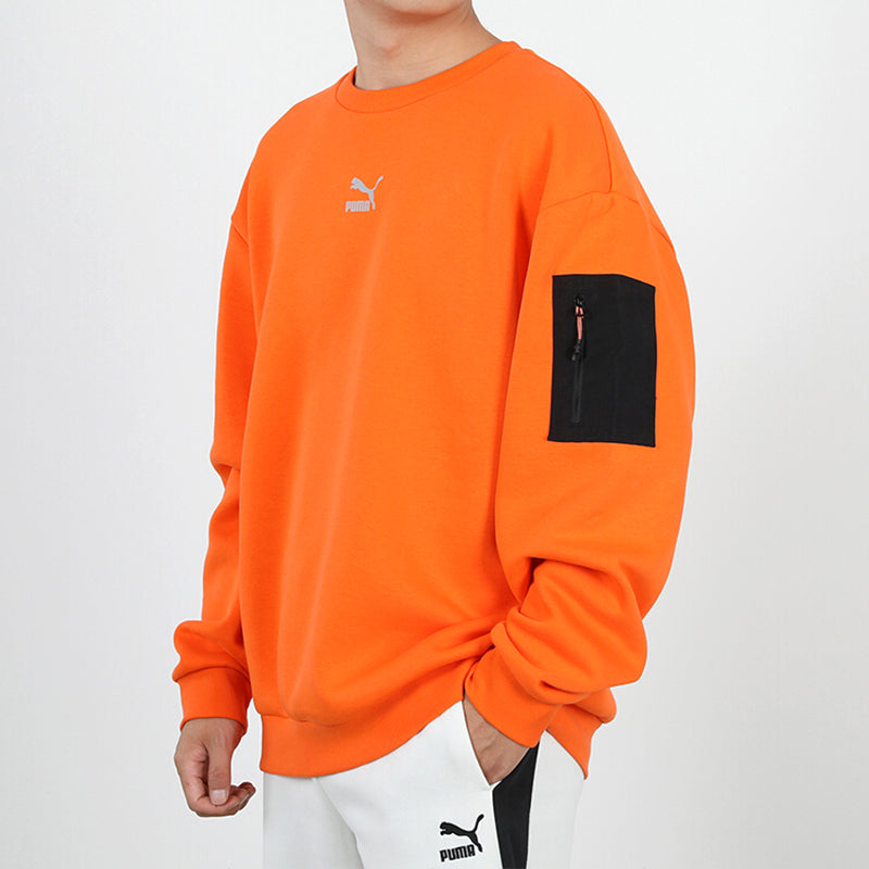 PUMA Casual Loose Round Neck Pullover Flame Orange 530291-23