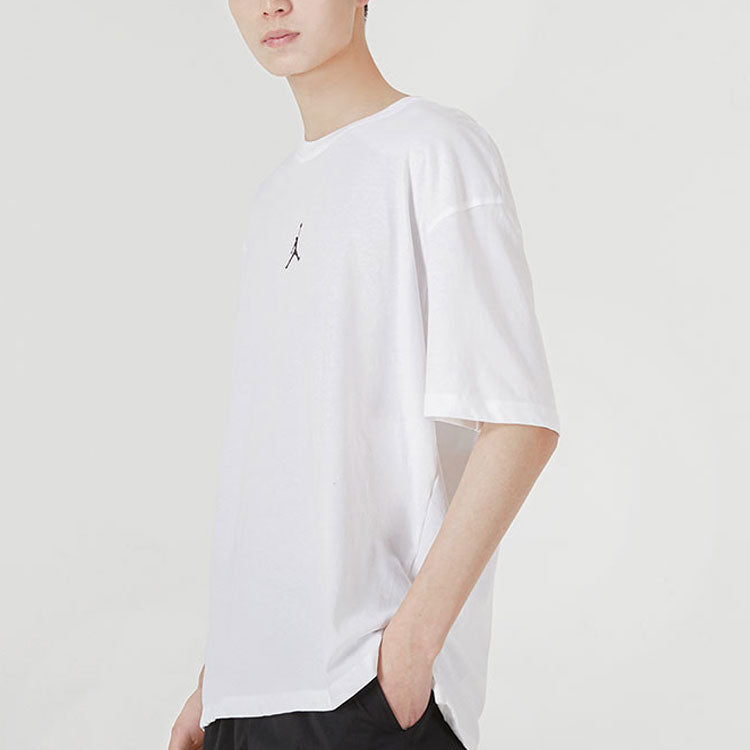 Air Jordan SS22 Logo Printing Sports Round Neck Short Sleeve White DH8922-100