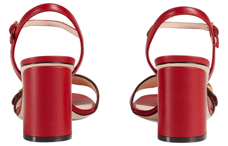 (WMNS) Gucci G Heel Sandals 'Red Gold' 453379-A3N00-6433