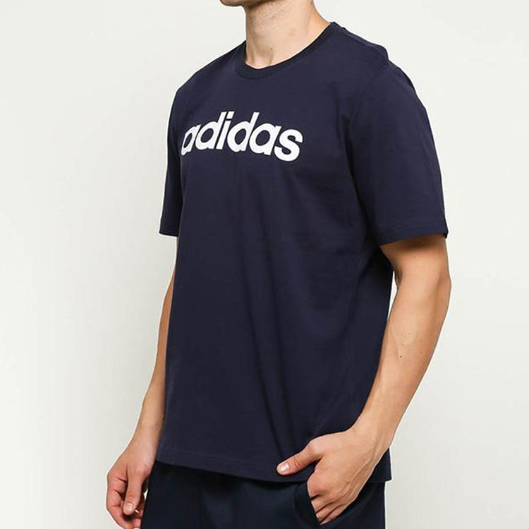 adidas Lin Tee Sports Stylish Short Sleeve Blue DU0406