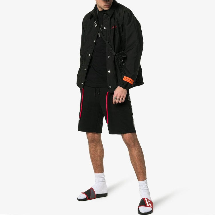 Off-White c/o virgil abloh men's black logo short sleeve slim tee OMAA027S191850221001