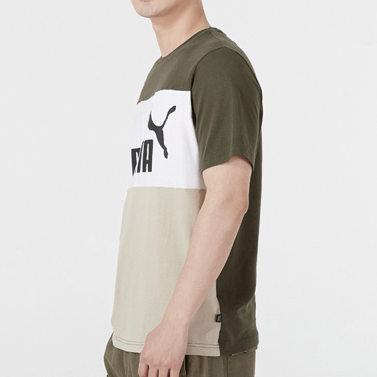 PUMA Essential Colorblock T-Shirts 'Green' 849604-64