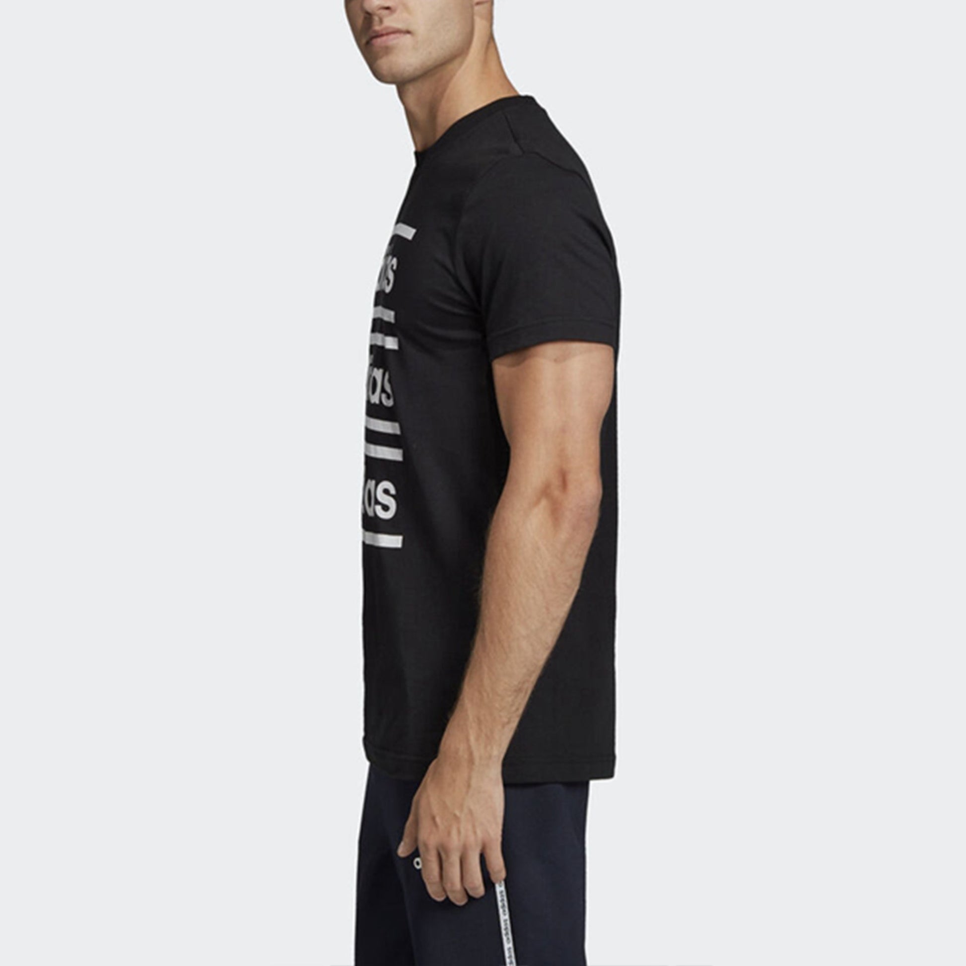 adidas M C90 Brd Tee Logo Printing Athleisure Casual Sports Short Sleeve Black EI5572