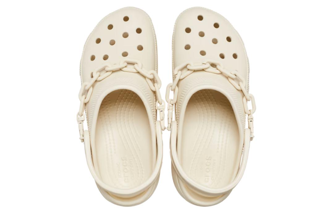(WMNS) Crocs Classic Platform Chain Clogs 'Bone' 209022-2Y2