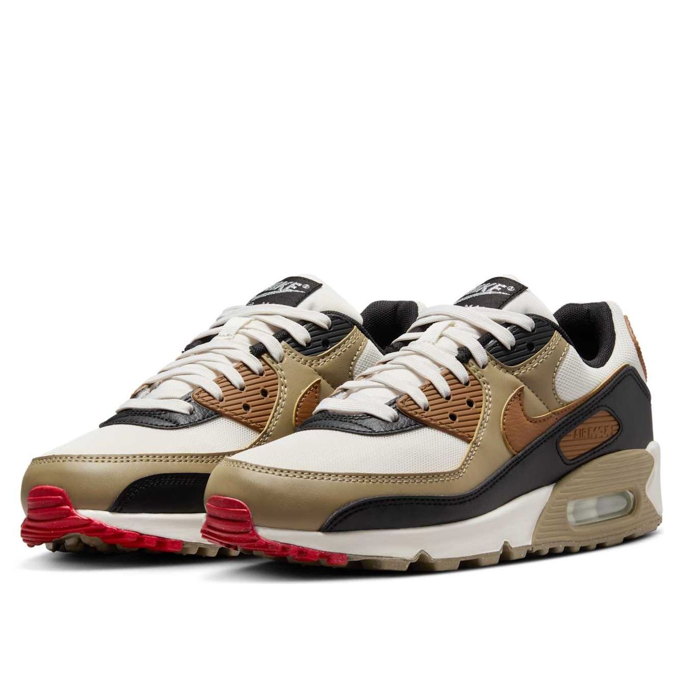 (WMNS) Nike Air Max 90 'Phantom Black Fire Red Light British Tan' DH8010-005